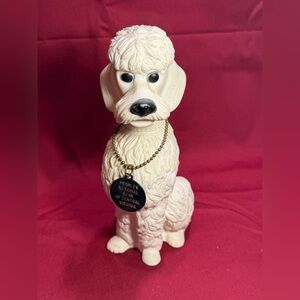 Vintage Poodle Figurine Bank with Tag